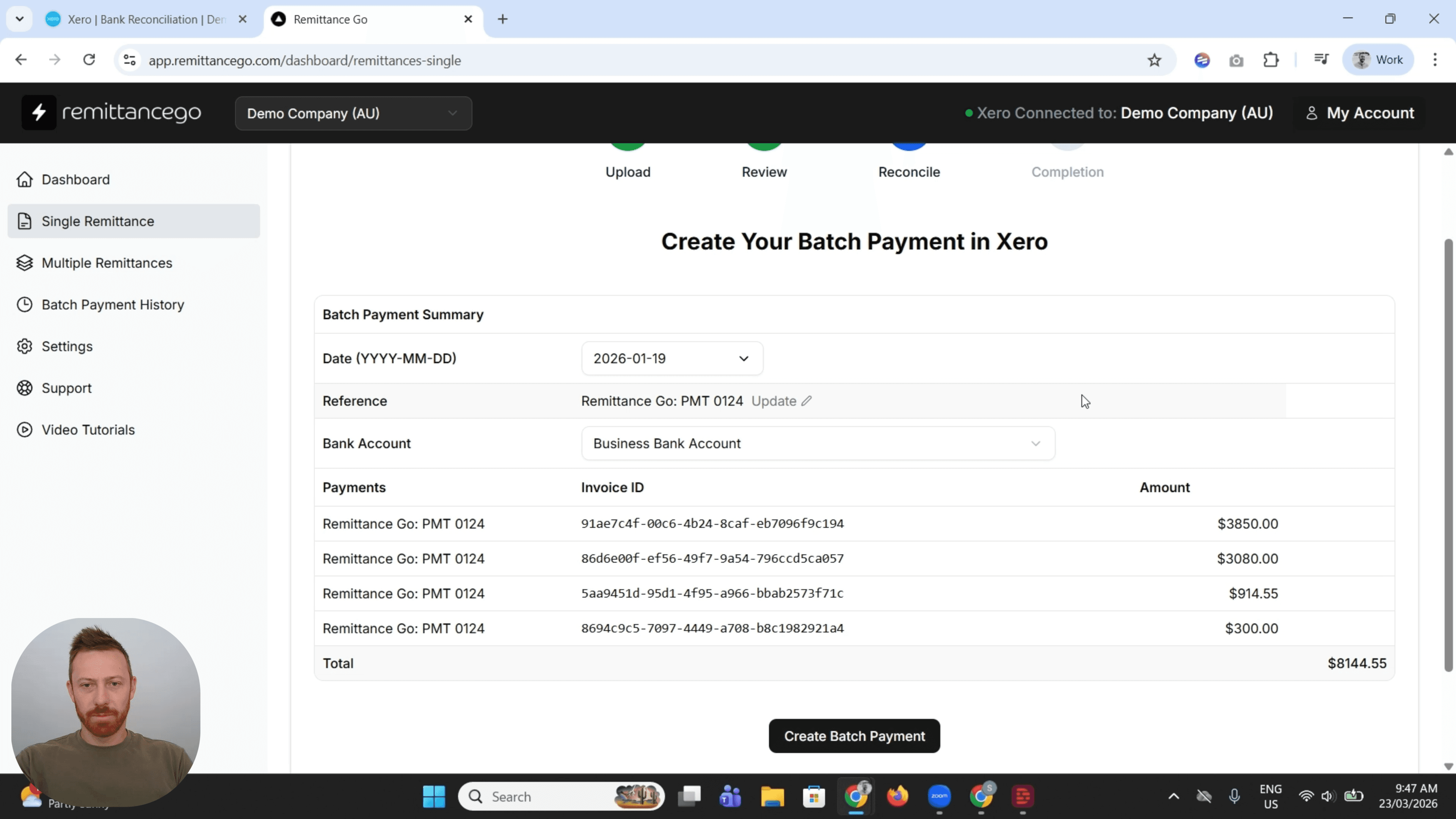 Remittance Go for Batch Payments
